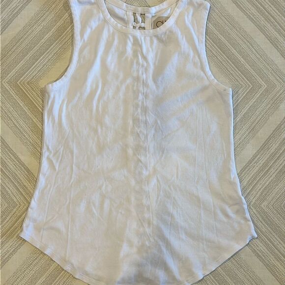 Chaser Women’s White Tank Top with Lace-up Back - Picture 1 of 7
